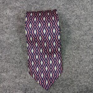 Jos A Bank Silk Tie Handmade Made In Italy Geometric Pattern Affluent Calm Power